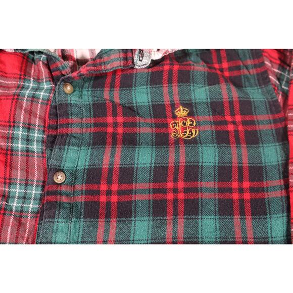 Lauren Ralph Lauren Shirt Womens XL Red Green Plaid Flannel Button Down Crest - Picture 3 of 7